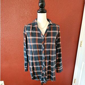 Plaid Button-Up Shirt